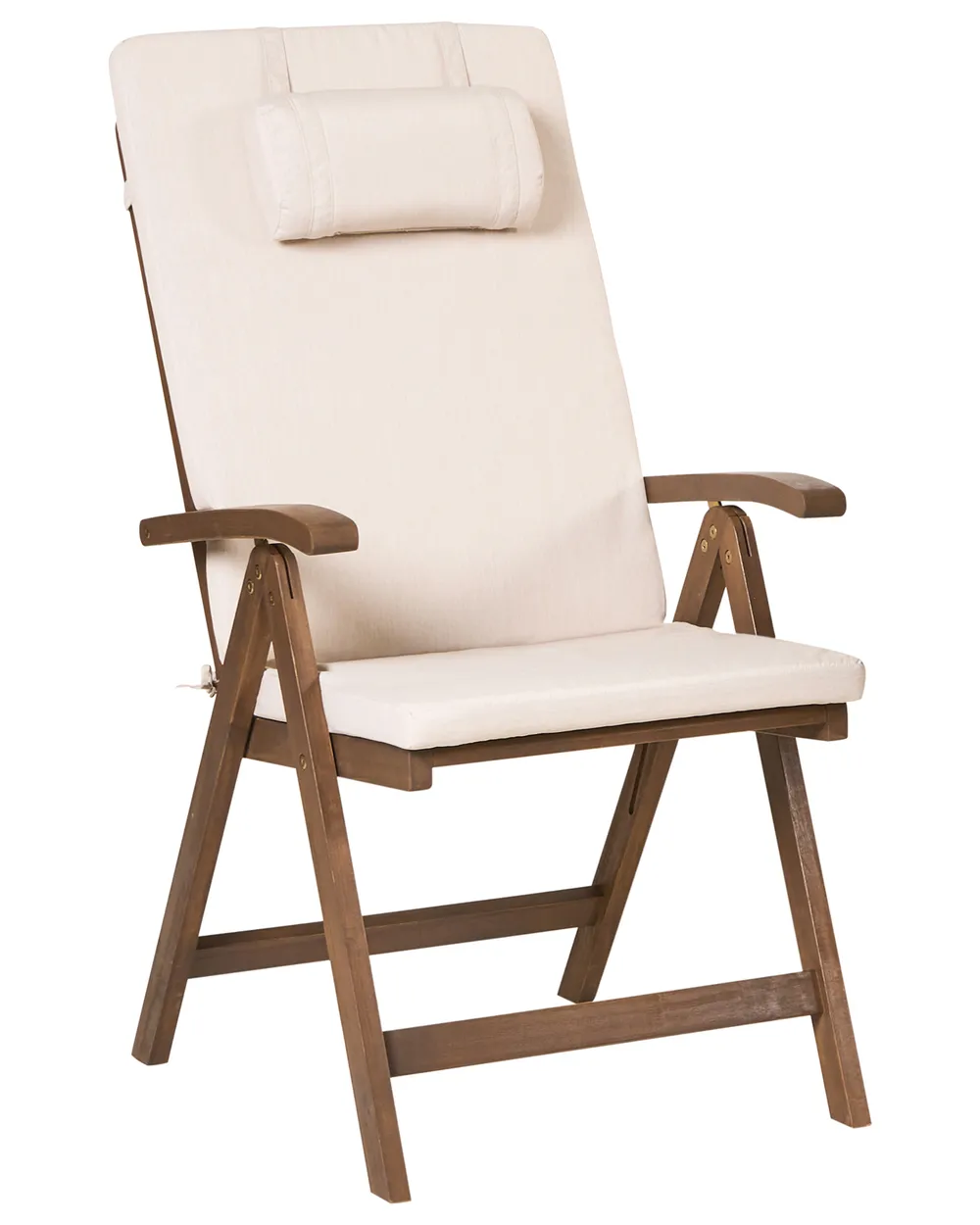 Set of 2 Garden Chairs with Cushions AMANTEA PREMIUM Acacia Wood Light Beige_995114
