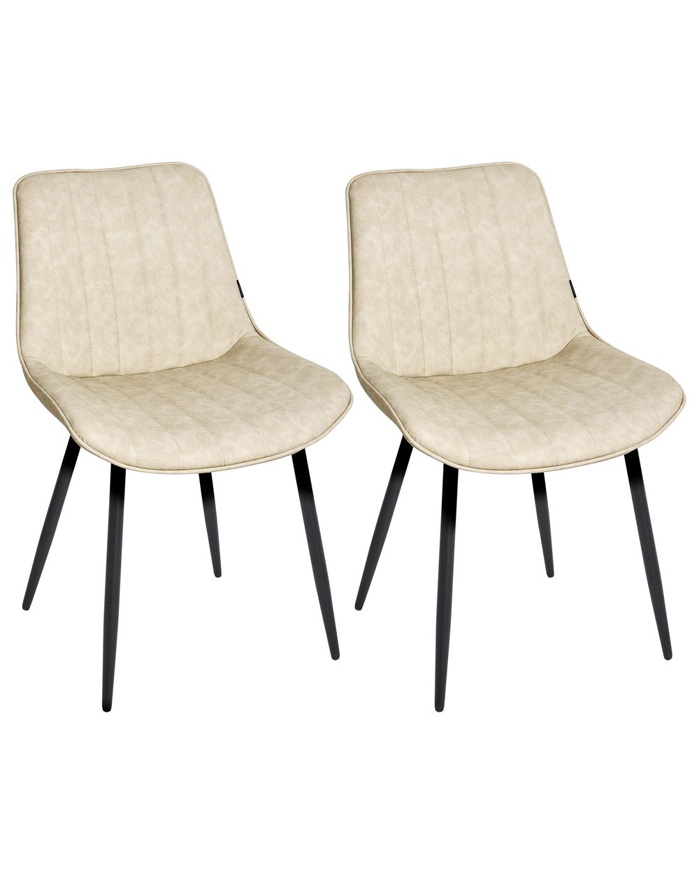 Set med 2 matstolar DUBROVNIK Konstläder Ljusbeige