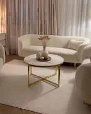 Living Room Set 6 Seater LOEN Boucle White_932836