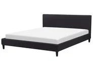Bed with LED Fabric FITOU 180 x 200 cm (EU Super King) Black_772096