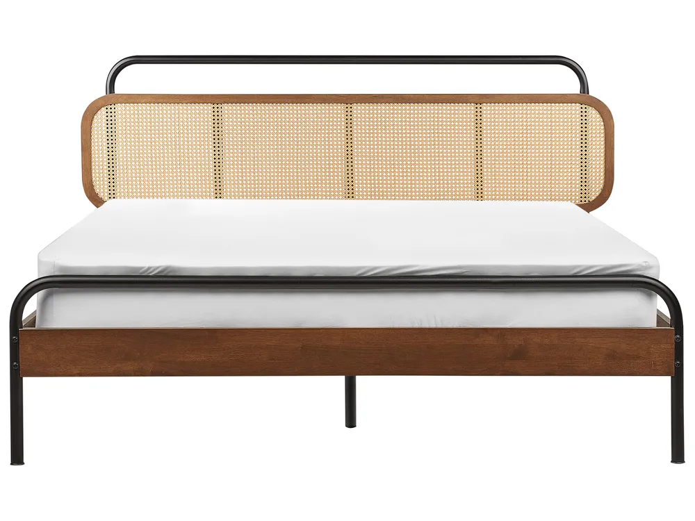 Bed Rattan BOUSSICOURT 160 x 200 cm (EU King Size) Dark Brown_931137