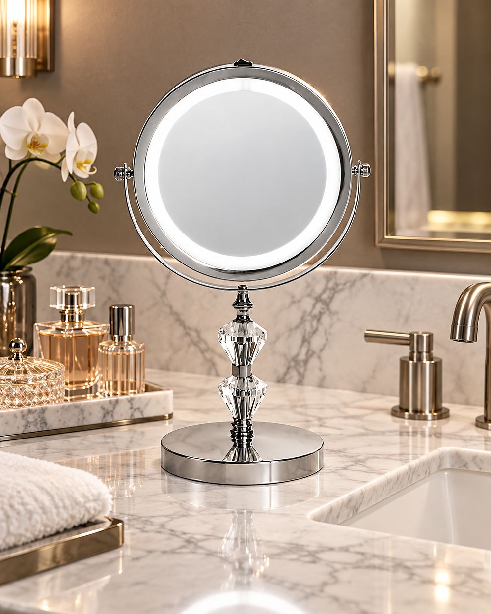 Makeup Mirror LED LAON Silver