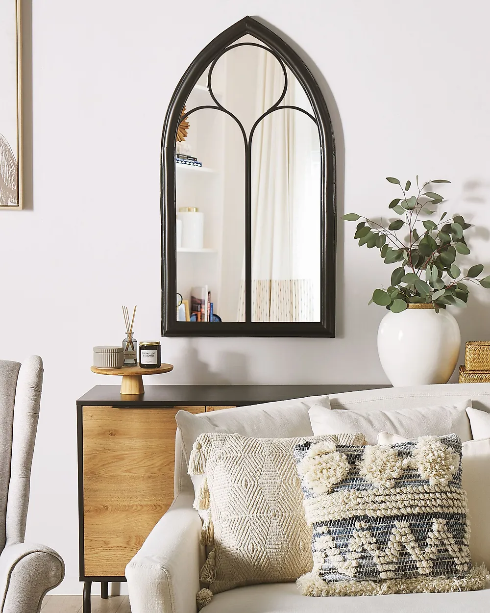 Wall Mirror TRELLY 62 cm 113 cm Metal Black_1172425