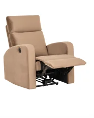 Electric Recliner Chair VERDAL Velvet Light Brown_1081325