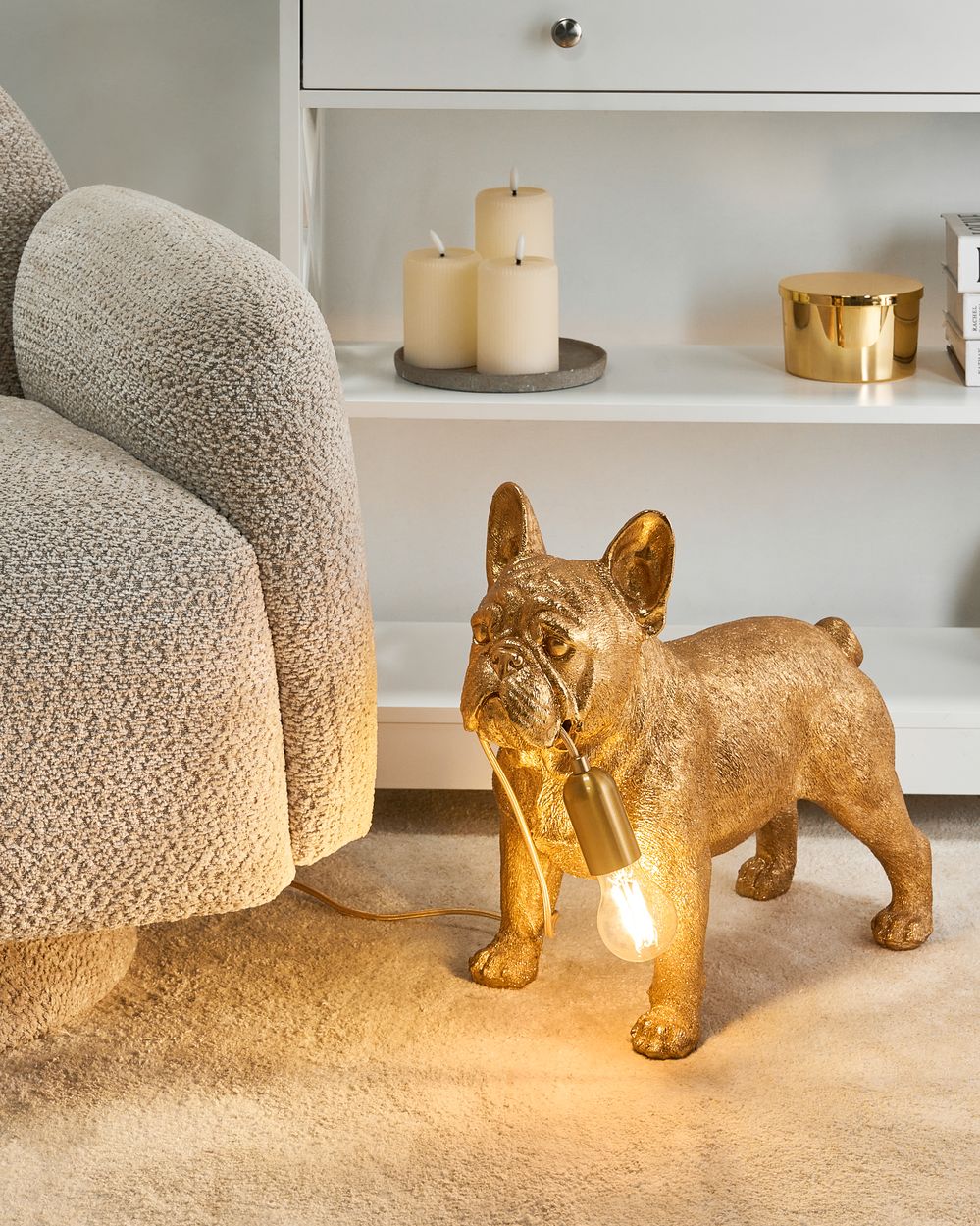 Bordslampa Hund BAXTER Guld