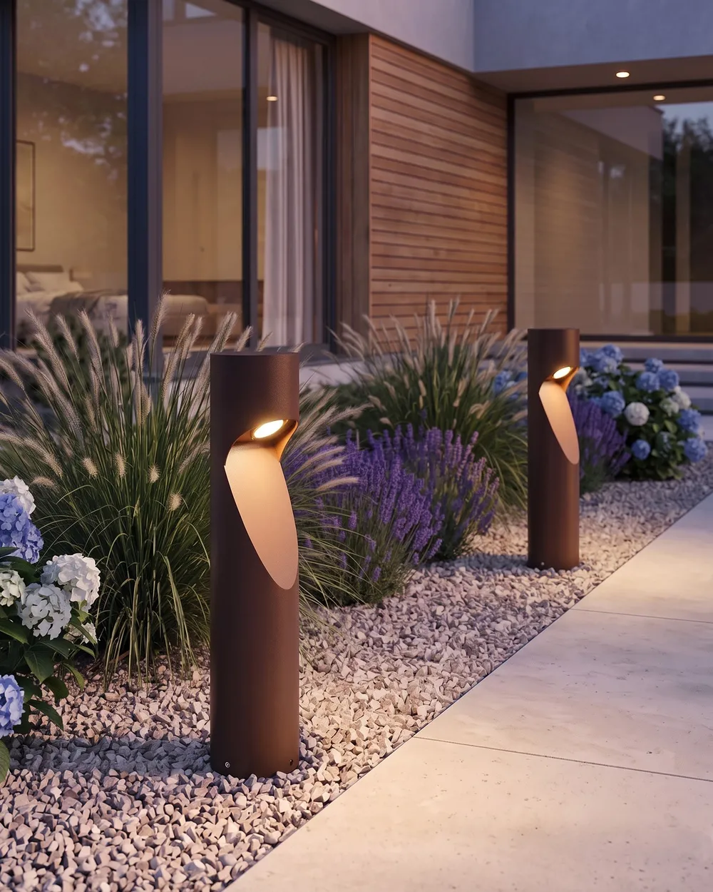 Outdoor LED Bollard Lamp CAROI Brown
