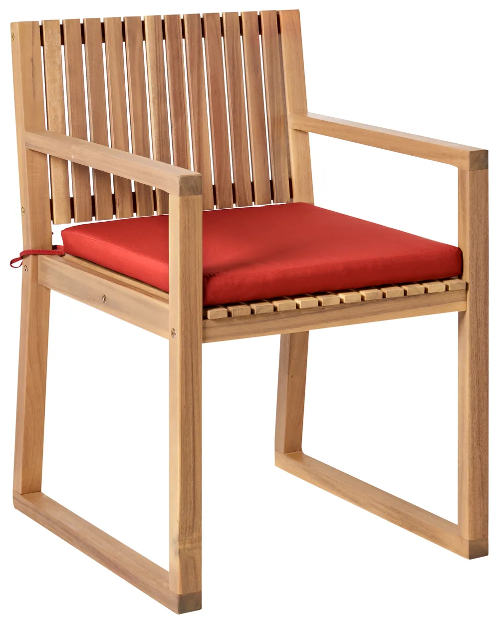 Set med 2 stolar med dynor SASSARI PREMIUM Certifierat akaciaträ Röd_991236