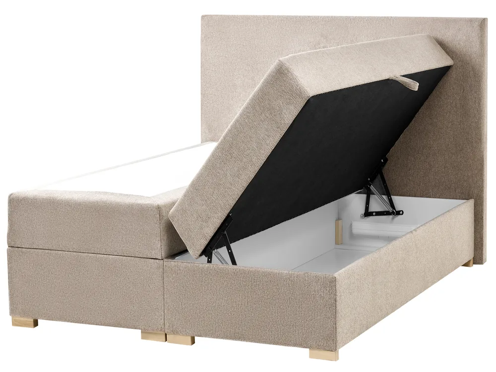 Divan Bed with Storage MAJOR Fabric Taupe 120 x 200 cm (EU Small Double)