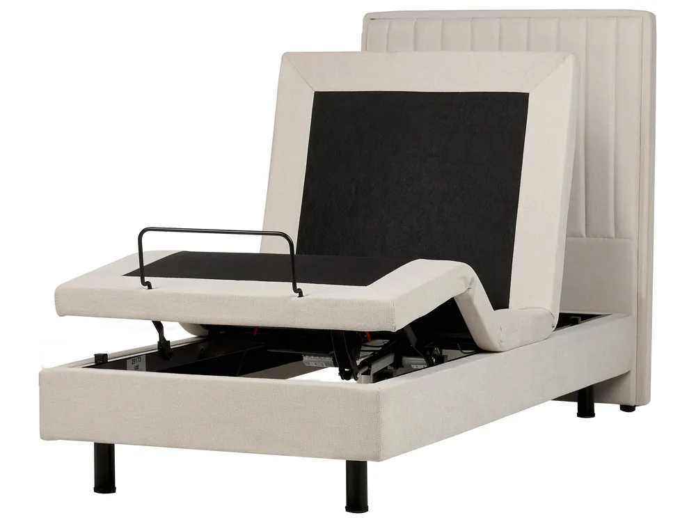 Justerbar säng  DUKE II 90 x 200 cm Ljusbeige_910518