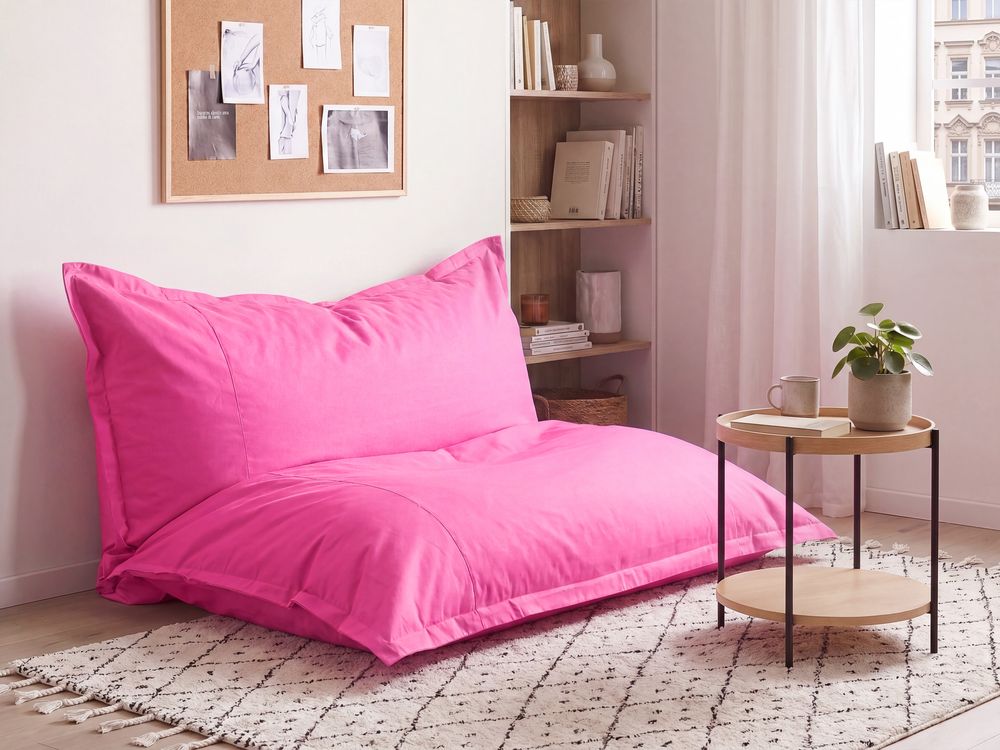 Bean Bag 600 L FUZZY 180 cm 230 cm Fuchsia Pink
