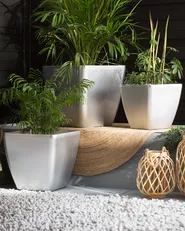 Set med 2 växtkrukor ASTRAS 42 cm Silver_860162
