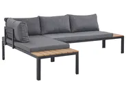 Garden Corner Sofa with Table 4 Seater PIENZA II Modular Grey Right Hand_776799