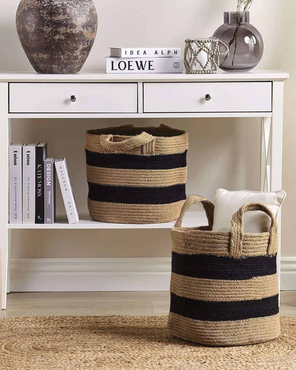 Set of 2 Baskets GEREDE Jute Natural