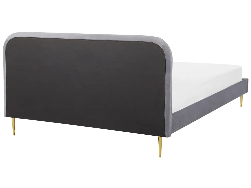 Bed Velvet FLAYAT 180 x 200 cm (EU Super King) Grey_767532
