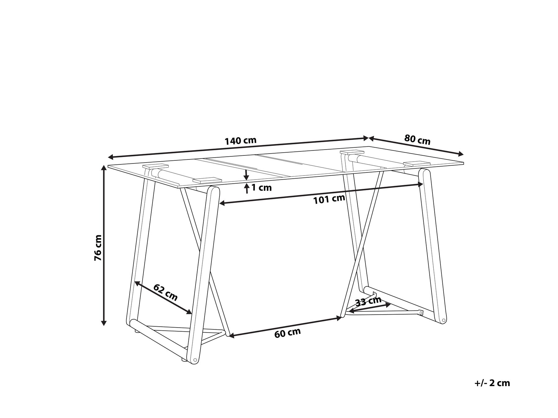 Dining Table TACOMA Light Brown 140 cm 80 cm Tempered Glass_786375