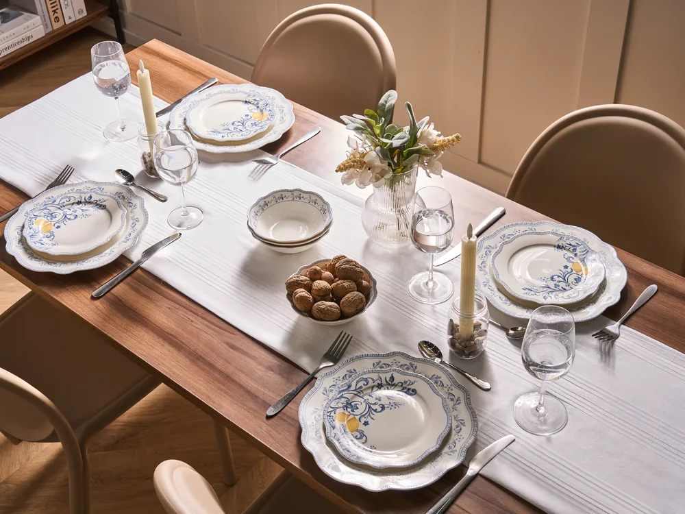 Set of 12 Dinnerware LOVAGE Porcelain White