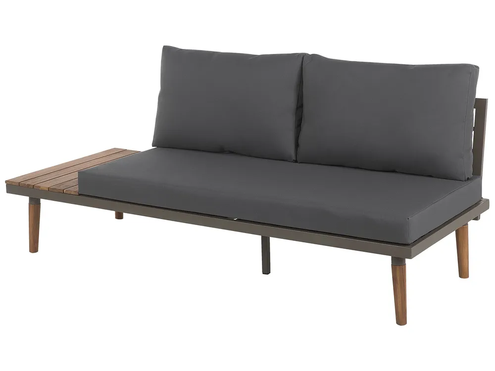Garden Corner Sofa with Table 5 Seater CORATO Acacia Wood Grey_718996