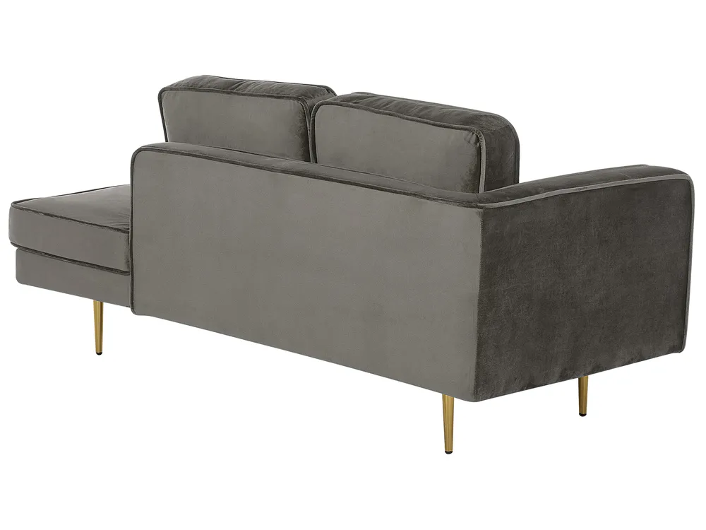 Left-Hand Chaise Longue MIRAMAS Velvet Taupe_739200