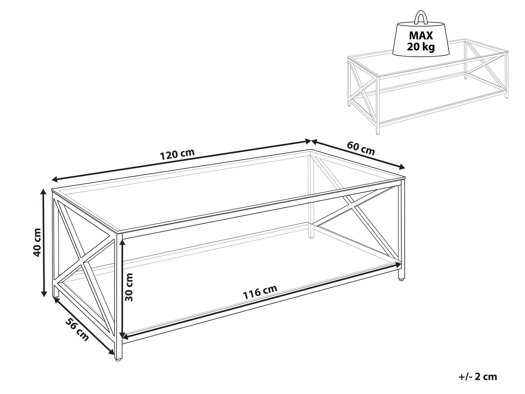 Soffbord AUDET Härdat glas Silver_857820