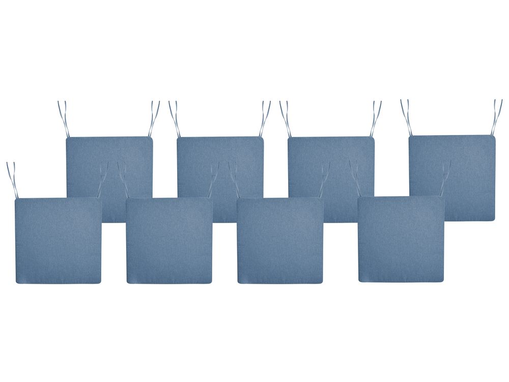 Set med 8 dynor för trädgårdsstol SASSARI PREMIUM 46 x 46 cm Blå
