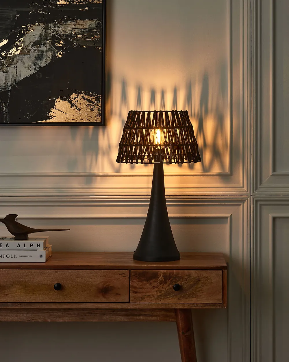 Table Lamp PELLEJAS Mango Wood Black_1182999