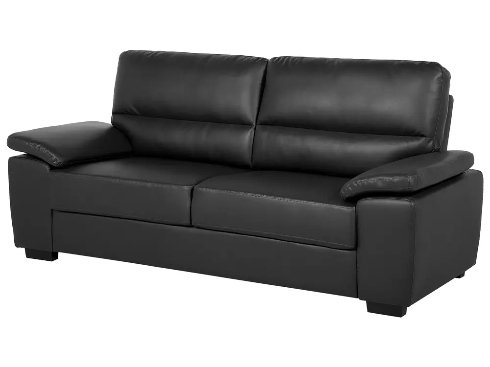 Living Room Set 5 Seater VOGAR Faux Leather Black_730437