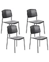 Set of 4 Dining Chairs ASTORIA Black