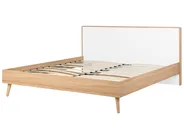 Bed with LED SERRIS 180 x 200 cm (EU Super King) Light Brown_748215