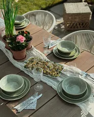 Set of 24 Dinnerware HOPS Stoneware Green_1072036