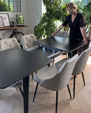 Jatkettava ruokapöytä IRVINGTON Musta 160/200 cm 90 cm_1012489