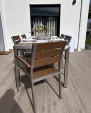 Set of 6 Garden Chairs VERNIO Brown_982313