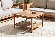 Garden Coffee Table with Shelf MILZANO 70 cm 70 cm Acacia Wood Brown_1180048