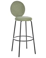 Set of 2 Bar Chairs EMERY Boucle Light Green_913949