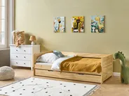 Utdragbar säng Furu GRAVELINES 90 x 200 cm Ljusbrun_939564