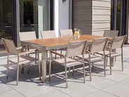 Garden Dining Set 8 Seater GROSSETO Eucalyptus Wood Brown/ Beige_768536