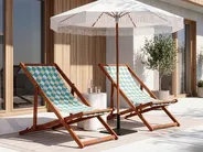 Set of 2 Sun Lounger Replacement Fabrics ANZIO/AVELLINO 113 x 44 cm Blue_1073590