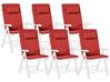Set of 6 Back/Seat Cushions JAVA/AMANTEA PREMIUM 50 x 71 cm Red
