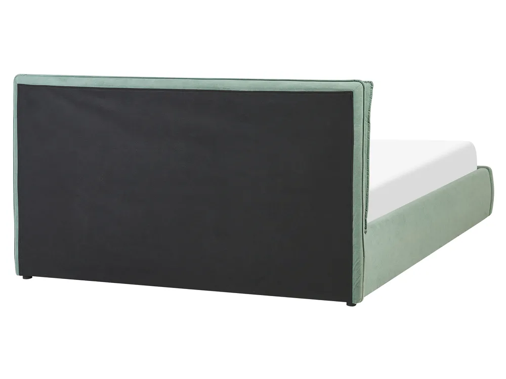 Ottoman Bed BAJONNA Velvet Mint Green 160 x 200 cm (EU King Size)_842844