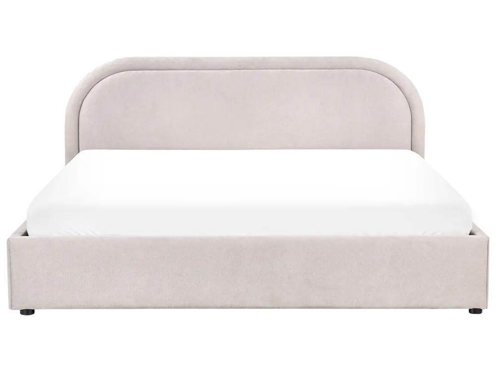 Ottoman Bed QUILLIEN Chenille Taupe 180 x 200 cm (EU Super King)_989828