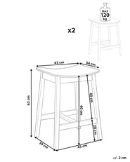 Set of 2 Bar Stools DIXON Wood Light Brown/ Grey_949304