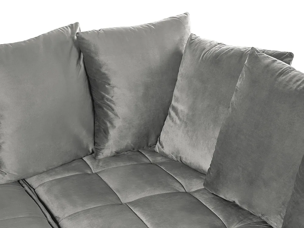 Corner Sofa 3 Seater GRENA Velvet Light Grey Left Hand_837257