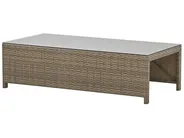 Garden Lounge Set with Table and Ottoman 5 Seater BELLUNO PE Rattan White_777218