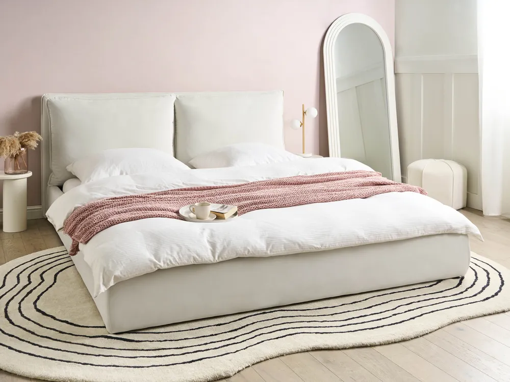 Waterbed Velvet BAJONNA 180 x 200 cm (EU Super King) Off-White
