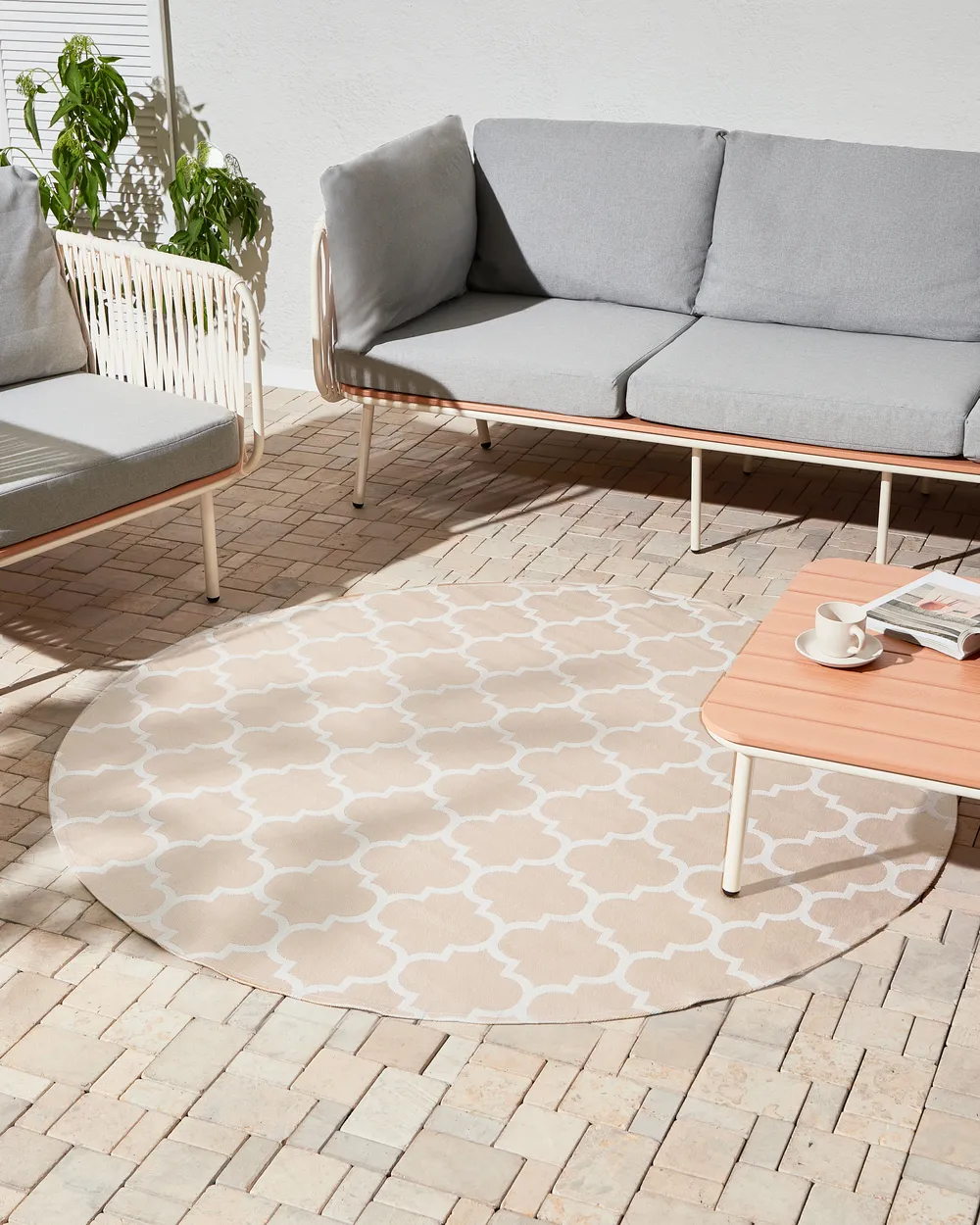 Ulkomatto MOSORE Beige ø 160 cm