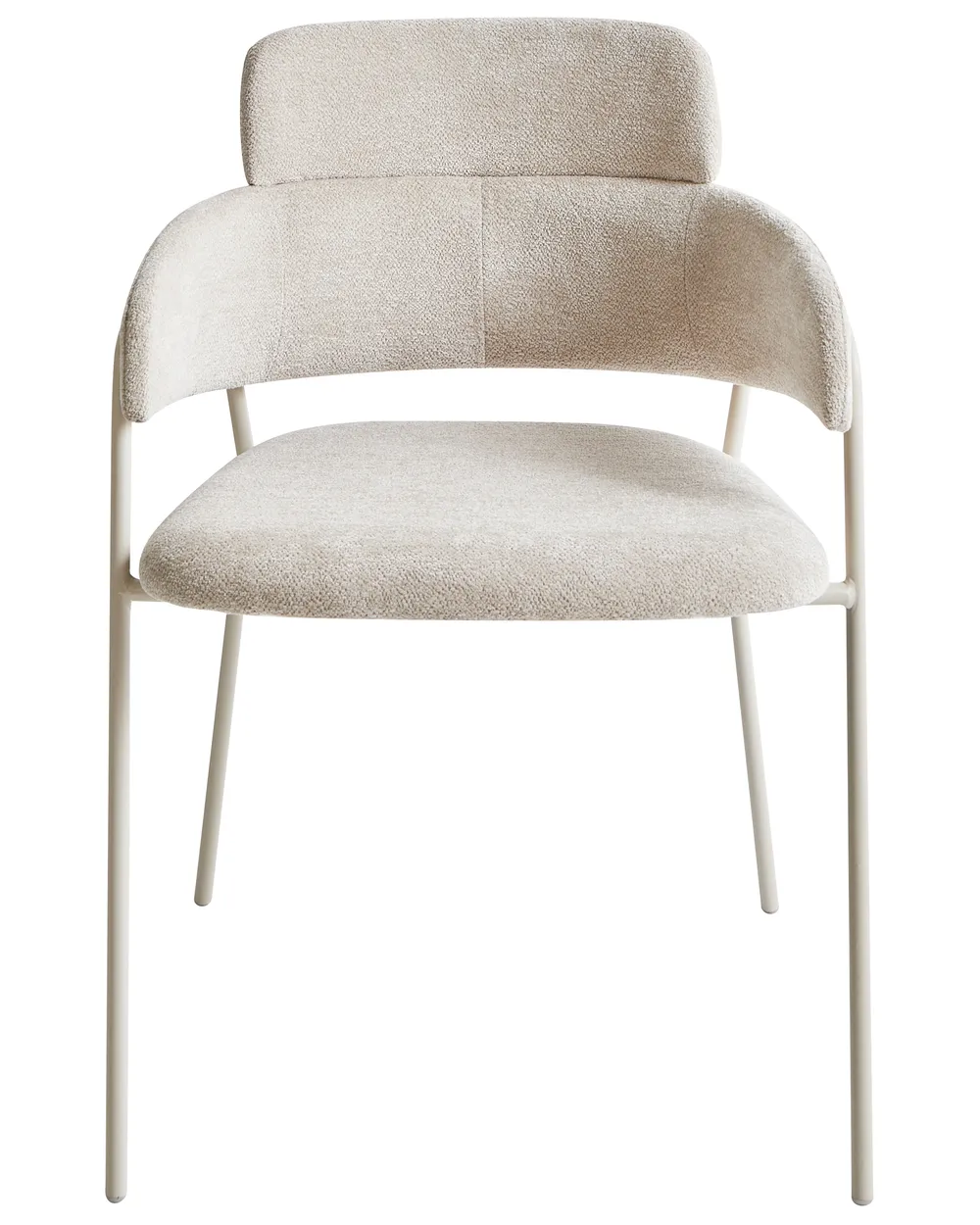Set of 2 Dining Chairs PAONIA Chenille Light Beige_968291