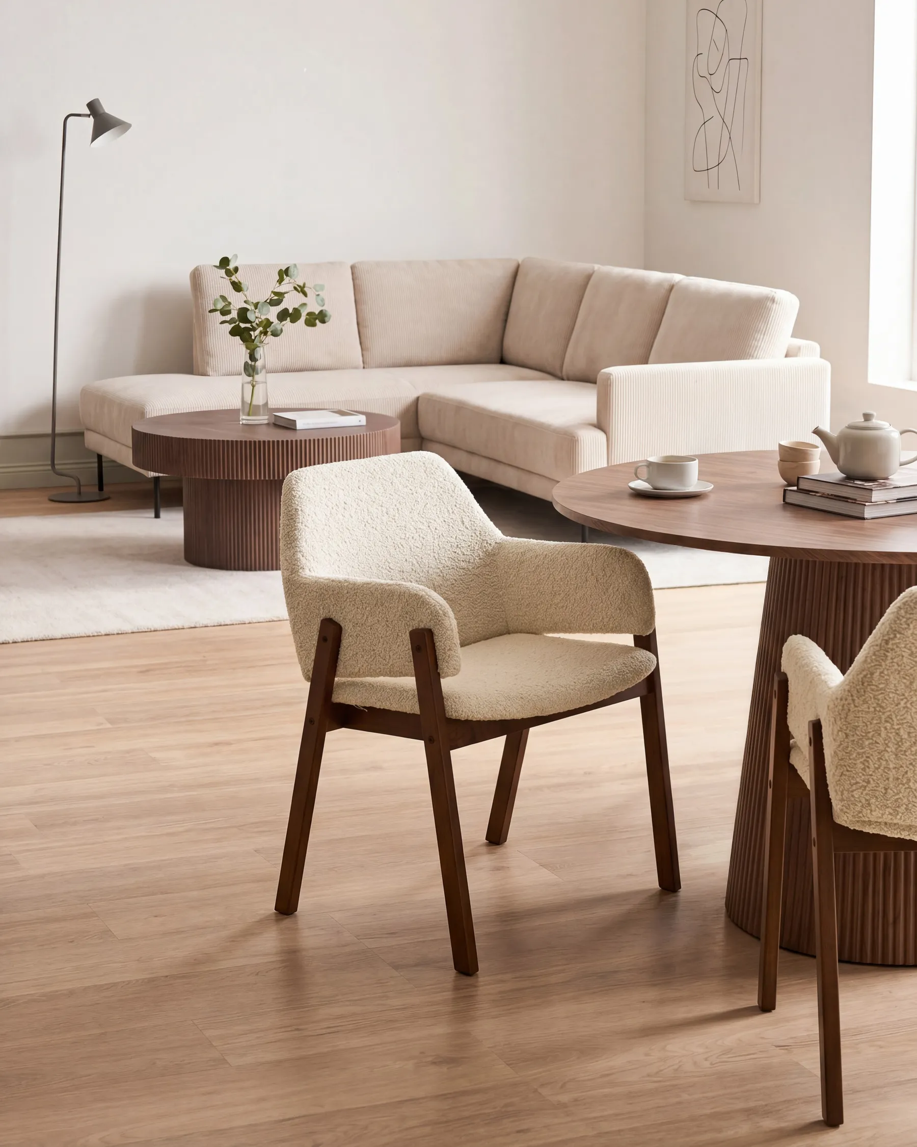 Ruokatuolisetti 2 kpl ALBION Buklee Vaaleanbeige_1077538