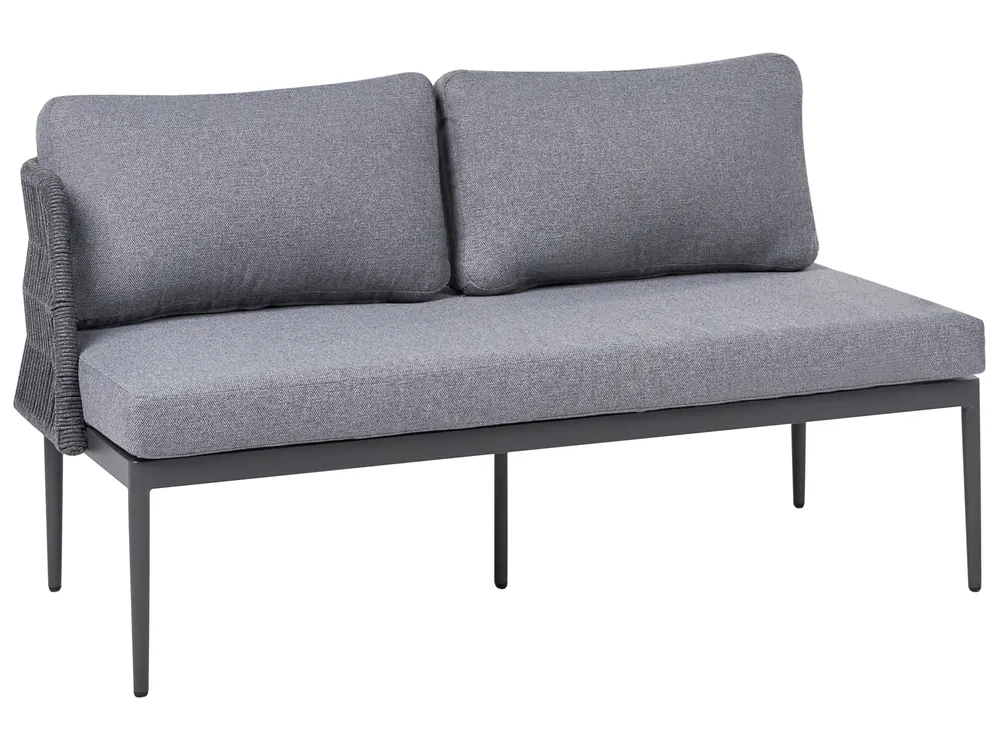 Garden Corner Sofa with Table 3 Seater LEFFE Metal Grey Left Hand_1045329