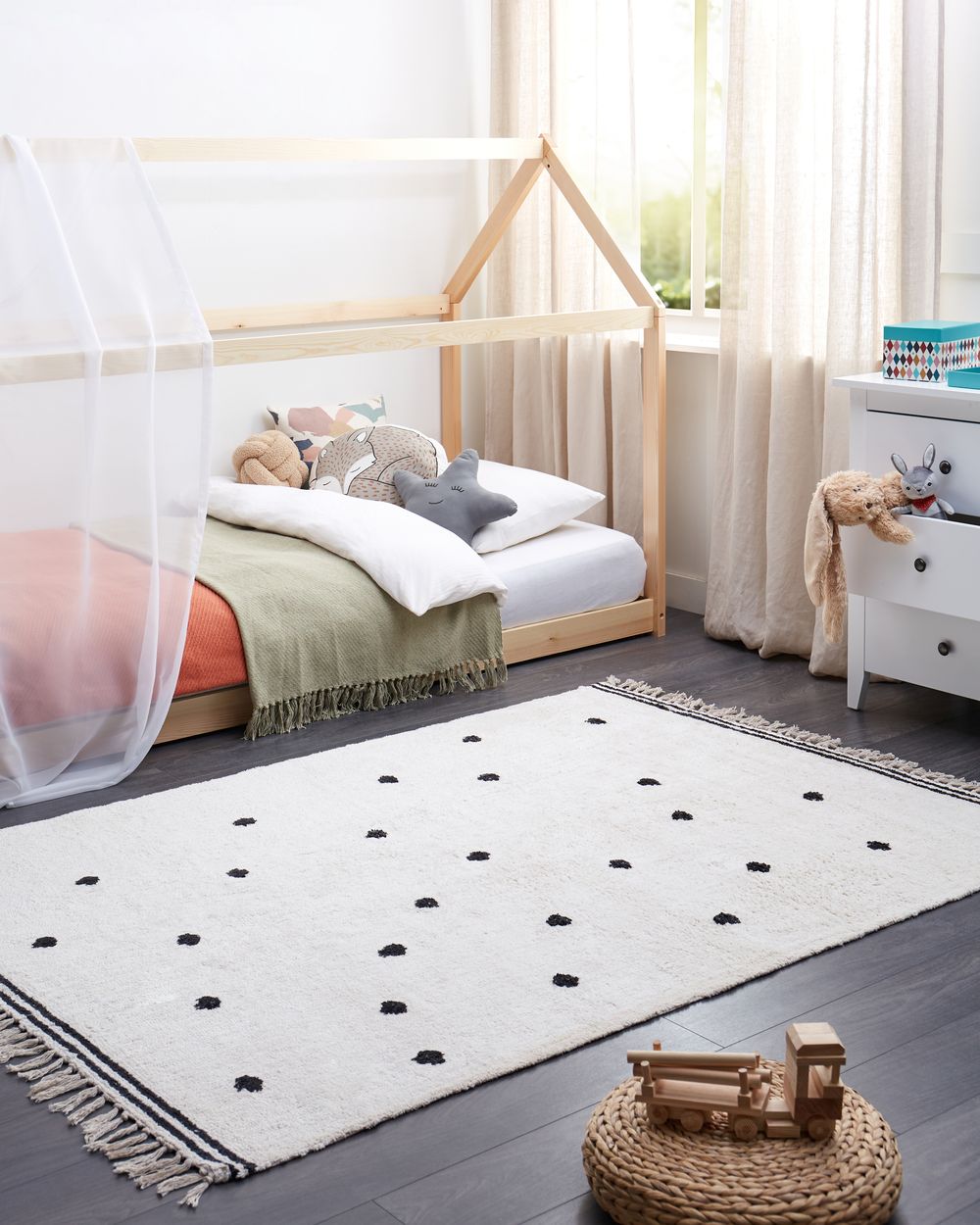 Barnmatta LAZA Off-White 140 x 200 cm Bomull