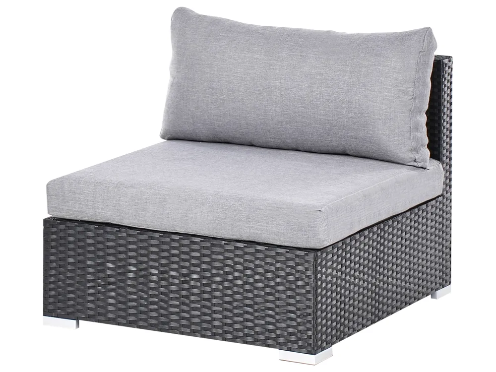 Garden Corner Sofa with Table 4 Seater SANO PE Rattan Black Left Hand_975970