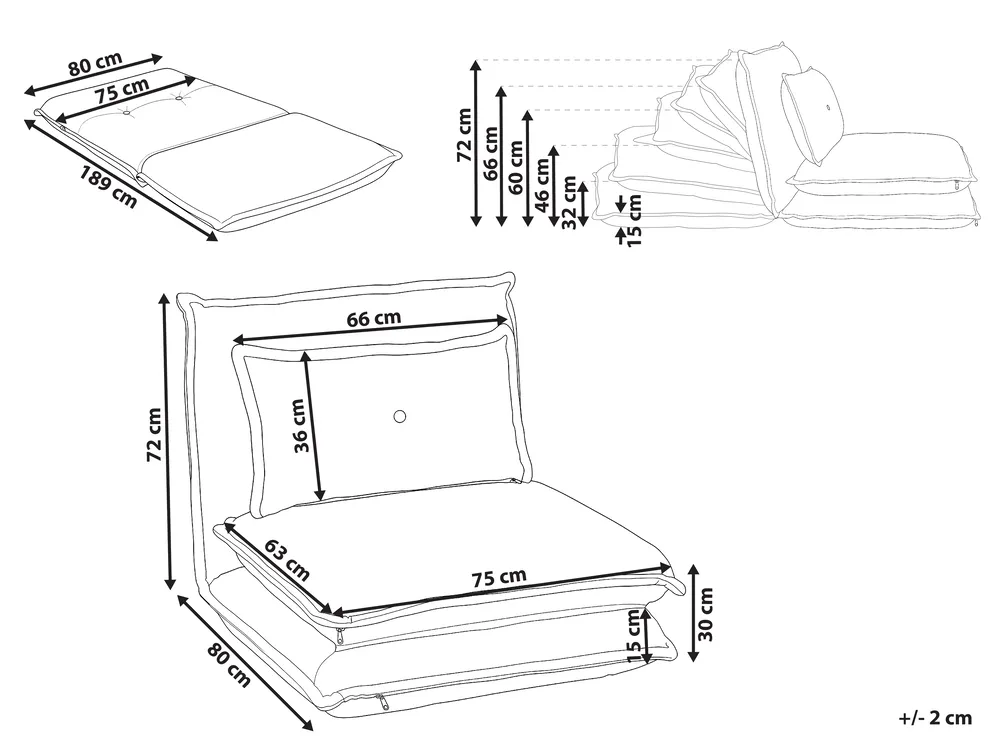 Single Sofa Bed DELLEN Fabric Off-White_1031741